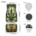 thumbnail image 6 of Uourmeti Green Boho Maple Leaf Car Floor Mats 4 Pieces Auto Accessories Vehicle Carpet Non-Skid Backing, Universal Fit, 6 of 7
