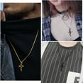 thumbnail image 2 of Jewmon Snake Cross Necklace for Men Stainless Steel Cross Pendant Chain Christmas Jewelry Gothic Gifts for Him Dad Grandpa Husband, 2 of 9