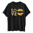 thumbnail image 4 of EQWLJWE Womens Sunflower Love Shirt Vintage Hippie Flower Nurse Mom Gift Round Neck T-Shirt, 4 of 5