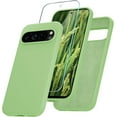 thumbnail image 1 of KOMI for Google Pixel 9/9 Pro Case, Silicone Phone Case with 1 Screen Protector, Soft Anti-Scratch Microfiber Lining, Full Body Shockproof Slim Cover Support Wireless Charging, Mint Green, 1 of 5