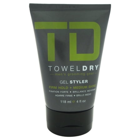 Firm Hold Gel Styler by Towel Dry for Men - 4 oz Gel