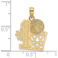 thumbnail image 3 of 14K Yellow Gold #1 Basketball With Hoop Charm (15 X 15.5) Made In United States k8775, 3 of 5
