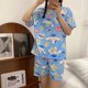 thumbnail image 1 of Conjunto de ropa de dormir de verano para mujer, pantalón corto informal, pantalones cortos de manga, ropa para el hogar, cómodo, de talla grande, diseño bonito, Material fino de China, 1 of 5