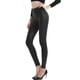 thumbnail image 1 of Leggins retro Gong negros de piel sintética de cintura alta para mujer, 1 of 6