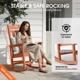 thumbnail image 6 of Oversized HDPE Outdoor Rocking Chair, All-Weather High Back Porch Rocker, 1-Pack, Orange, 6 of 7