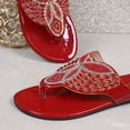 thumbnail image 6 of Eltusu Women Flip Flops Sandals, Comfort Non-Slip Open Toe Comfort Summer Beach Shoes Red Size 7.5, 6 of 8