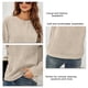 thumbnail image 3 of Sudadera De Pana De Manga Larga Con Cuello Redondo Para Mujer, Jersey Con Hombros Caídos De Color Puro, Tops, 3 of 8