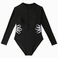 thumbnail image 5 of TOWED22 Girls Long Sleeve Swimsuit One Piece Bathing Suit Zipper UPF 50+ Rash Guard Swimwear Size 3-12T Black,11-12 Y, 5 of 8