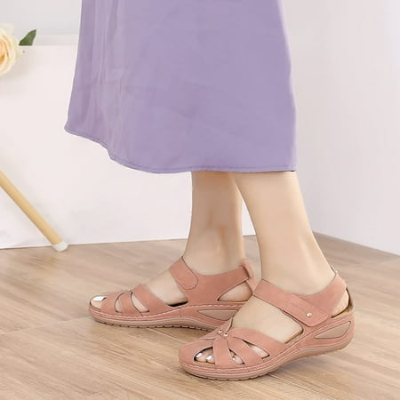 

Jsaierl Womens Orthopedic Sandals Dressy Summer Close Toe Sandals Comfortable Arch Support Sandals Fashionable Beach Sandal Size 8