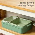 thumbnail image 5 of Best Choice Products Ceramic Bakeware Set of 3 Casserole, Loaf, and Square Dishes w/ Handles - Sage Green, 5 of 9