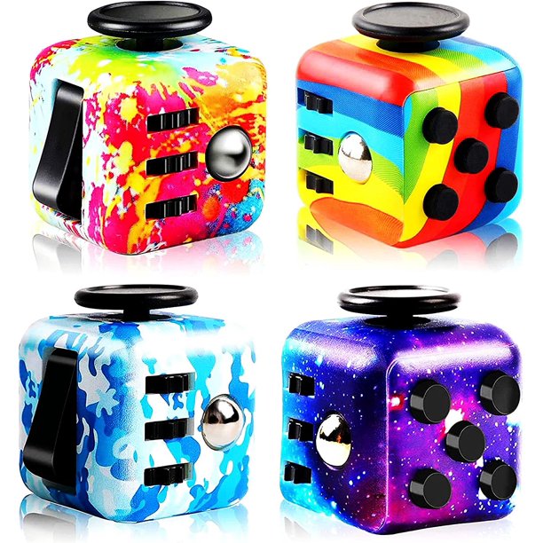 4 Pcs Fidget Cube Fidget Toy, Magic Cube Stress and Anxiety Relief Toys