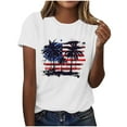 thumbnail image 2 of Goodtrade8 Womens Summer T Shirts Red White and Blue Casual Pullover American Flag Crew Neck Graphic Red White and Blue , Independence Day Short Sleeve Tops for Women July 4th, 2 of 4