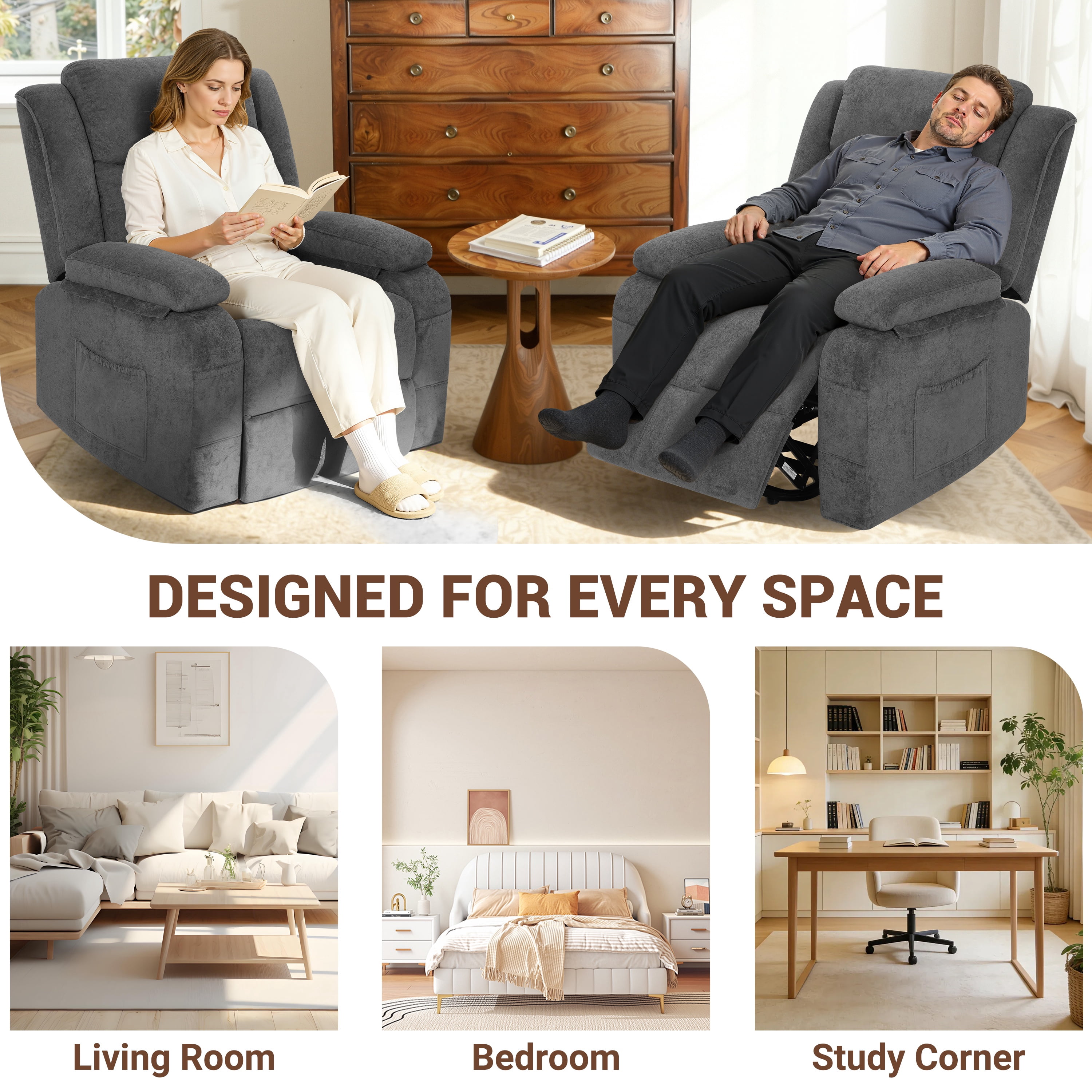 LEGAHOME Power Lift Recliner for Elderly, Electric Easy Stand Assist Lift Chair without Heat and Massage, Senior Recliner Chair Home Theater Recliners for Living Room, 350 lbs Capacity, Gray