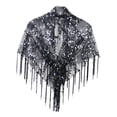 thumbnail image 4 of fenteer Women Shawl Wrap Comfortable Sequin Evening Cape Wrap for Summer Party Dance Black, 4 of 8