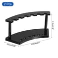 thumbnail image 2 of Soporte para bolígrafos de plástico de 2 piezas, soporte de exhibición de bolígrafos acrílicos de 6 ranuras, organizador vertical de brochas de maquillaje negro, 2 of 6
