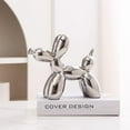 thumbnail image 1 of Addzoe 4Inch Modern Decorative Balloon Dog Figurine, Metallic Ceramic Sculpture, Contemporary Home Decor (Silver1), 1 of 1
