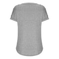 thumbnail image 5 of WIZUTIZ T Shirts for Women Short Sleeve Solid Oversize V-Neck Cozy Style Vintage Shirts T-shirts Plain Ladies Tshirts Trendy Work Out Tshirt Tops Sports Holiday Beach Tee Blouse up to 50% Off Gray X, 5 of 5