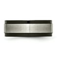 thumbnail image 2 of Titanium Beveled Edge 8mm Black IP-plated Satin and Polished Band, 2 of 9