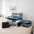 thumbnail image 6 of Catabedysis Vintage Camping 7 Pieces Full Size Bedding Sets,Camper Tent Print Full Size Bed in a Bag For Boys,Blue Beige,Black Reversible, 6 of 7