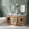 thumbnail image 5 of Ariel Hepburn 67 Inch Double Oval Sink Bathroom Vanity With Italian Carrara Marble Countertop 1.5 Inch Edge In Oak, 5 of 10