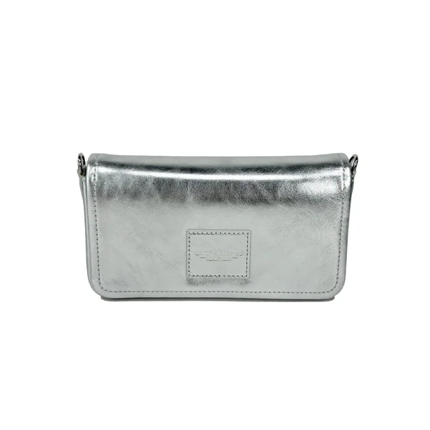 Marc Jacobs The Metallic Leather Chain Mini Bag - Silver - Walmart.com