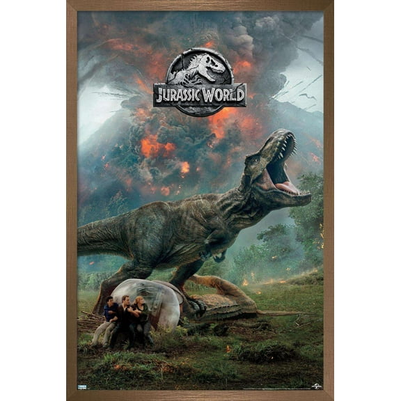 Jurassic World: Fallen Kingdom - Volcano Wall Poster, 22.375" x 34", Framed
