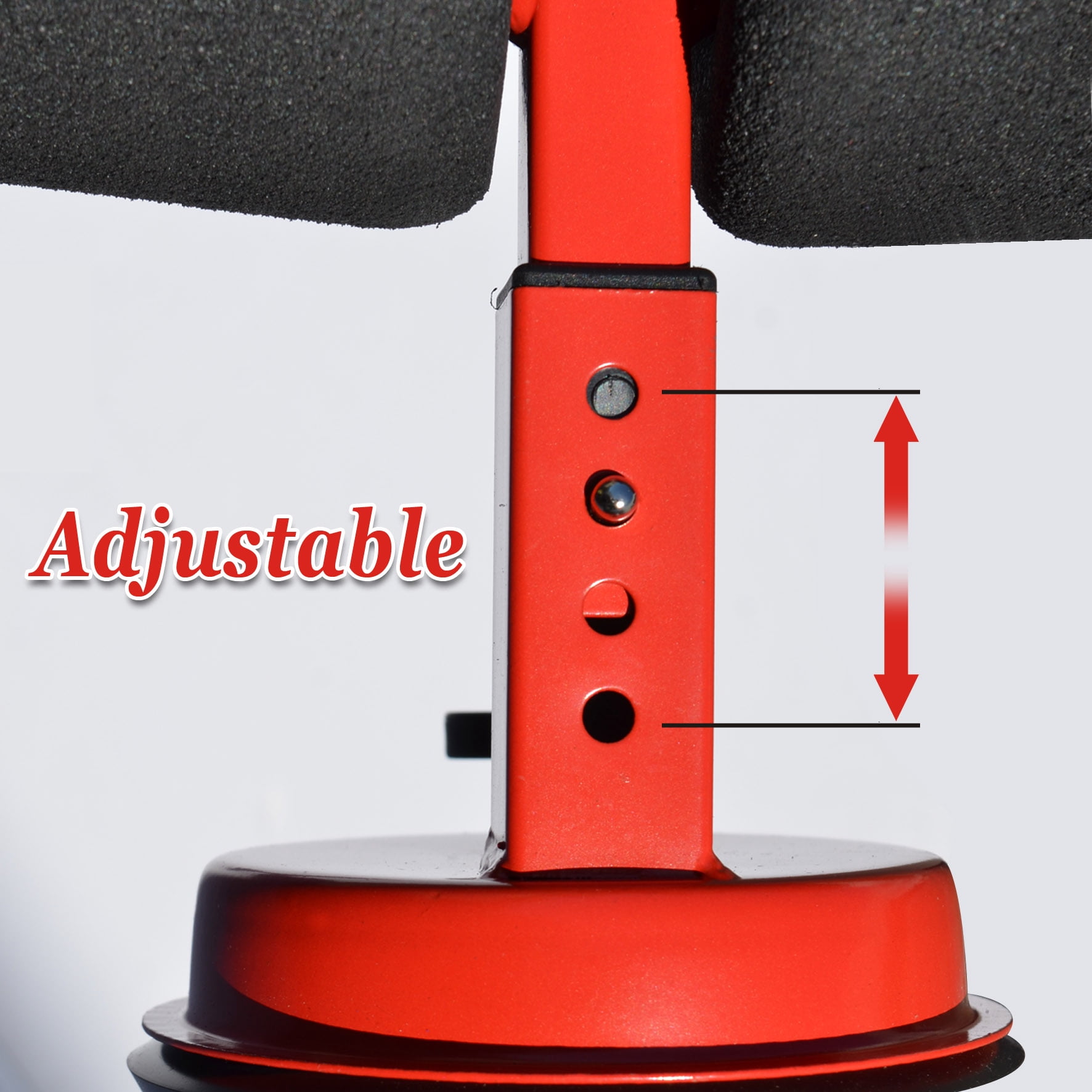 Sunny Sit Up Bar Adjustable Sit Up Assistant Device Household Fitness Equipment for Body Abdominal Stretching Muscle Training(Red with black)