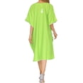 thumbnail image 3 of HAPPY BAY Women's Ladies Coverup Beach Bikini Casual Mini Short Sleeve Caftan Summer Dress Caftans for Women Loungewear 2X-3X Lime_AC777, 3 of 3