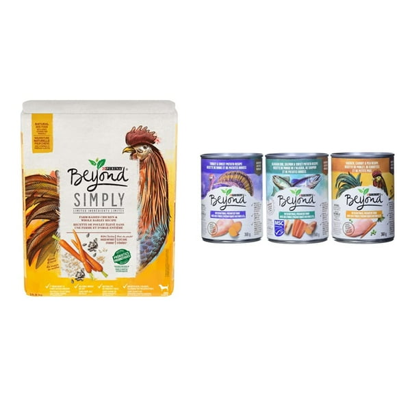Beyond Simply 9 Natural Dry Dog Food + Beyond Grain Free Ground Entrée Wet Dog Food Variety Pack