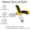 thumbnail image 2 of ABCISI Staple Remover, Heavy Duty Staple Puller, Upholstery Tool with Non-Slip Handle Industrial Staple Remover for Furniture, Floor, Carpet, Carton, Floor (3 Pack, Yellow), 2 of 7