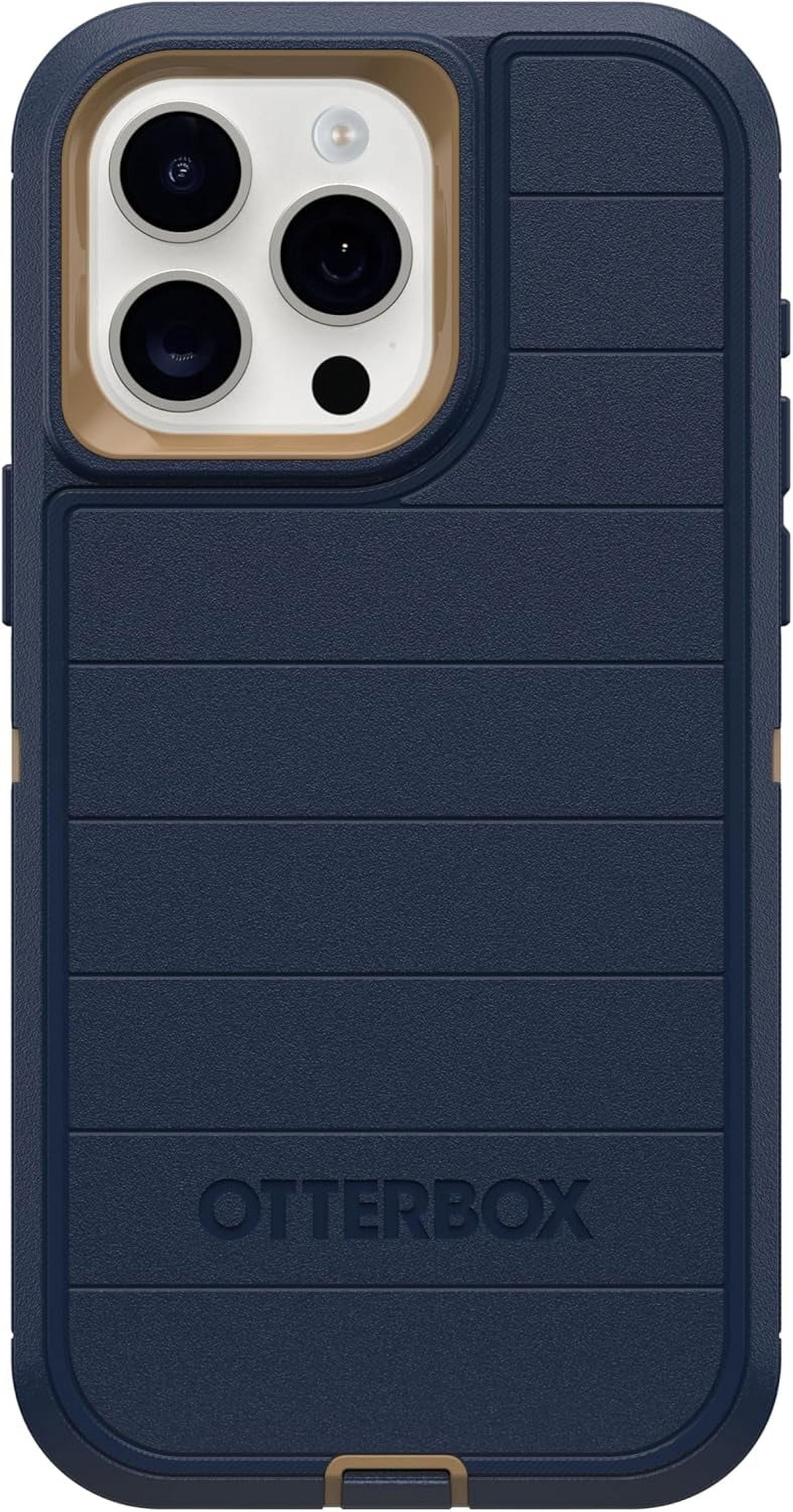 OtterBox iPhone 15 Pro Max (Only) - Defender Series Pro Case - Blue Suede Shoes - Screenless - Rugged & Durable - with Port Protection - Holster Clip Includes