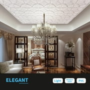 Art3d 12-Pack Glue-up or Lay in Ceiling Tile, 2ft x 2ft PVC Ceiling Tiles 3D Fancy Classic Style in White