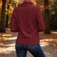 thumbnail image 6 of Feancey Womens Fleece Jackets Full Zip Stand Collar Lightweight Jacket Long Sleeve Casual Zip Up Cardigan Jackets Fall Outerwear with Pockets Wine XXL, 6 of 8