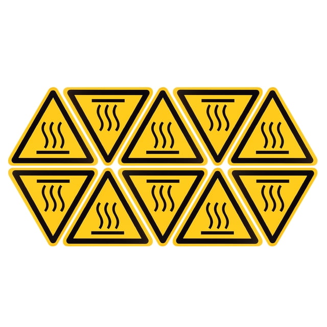 Uxcell Triangle High Surface Temperature Warning Sign Self Adhesive w symbol 40mm 10Pcs