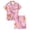 ZA Pink, variant on Girls Pajama Set Dot Print Long Sleeve Collared Sleepwear and Loungewear Outfit for Kids Coffee 4 Years-5 Years