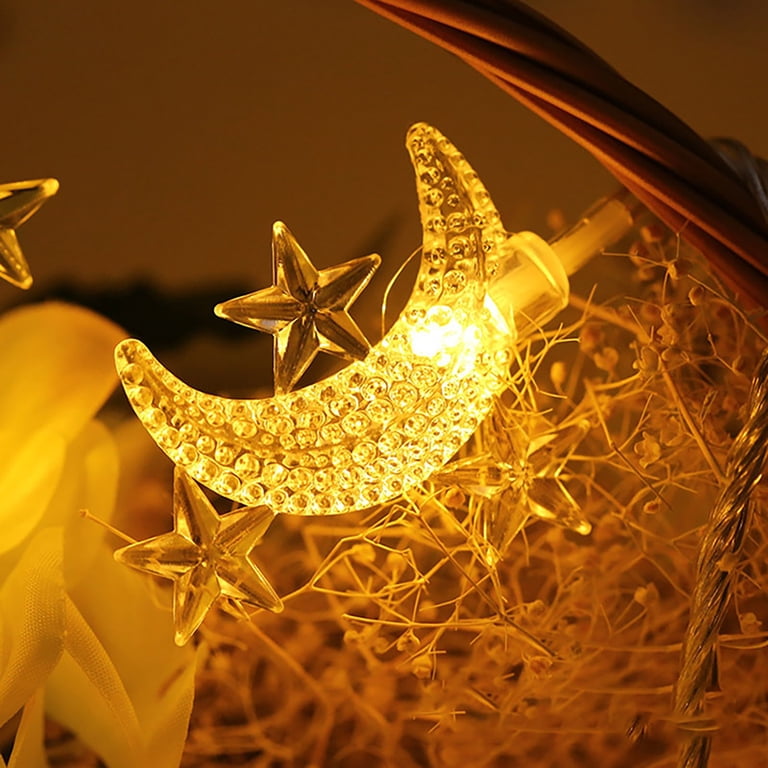 Eid Lights Ramadan Eid String Lights - 9.8FT 20 LED Moon Star Lantern ...