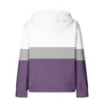 thumbnail image 5 of Fashion Color Block Pullover Hoodie Women, Loose Fit Long Sleeve Sweatshirt with Hood and Pocket, Ideal for Everyday Autumn Winter Wear Dark Purple, 5 of 6