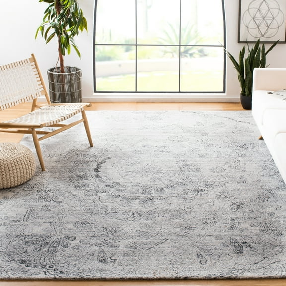 SAFAVIEH Abstract Emelly Floral Area Rug, Ivory/Black, 8' x 10'