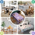 thumbnail image 4 of Purple Halloween Pattern Rectangle Tablecloth 60"x84",Waterproof Polyester Rectangle Table Cloth, Wipeable Spillproof Polyester Tablecloth for Dining, Camping, Indoor and Outdoor, 4 of 5