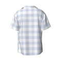 thumbnail image 2 of Xecao offers the Blue Checkboard for Men's Casual Short-sleeved Shirt, a button-up collared shirt with a pocket, perfect for beach vacations and yacht travel in the X-Large size., 2 of 7