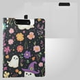 thumbnail image 2 of Halloween Specters Pumpkins Flowers Crayon Painting Foldable Binder Folder Clipboard with Pen Slot Double Clips A4 Size File Storage, 2 of 8