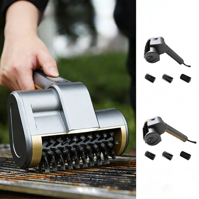 Cepillo eléctrico para barbacoa: depurador multifuncional, cepillo eléctrico inalámbrico, cabezas intercambiables, mango ergonómico, quitagrasas de alta resistencia