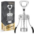 thumbnail image 1 of WOTOR Corkscrew Wine Opener, Zinc Alloy Wine Bottle Opener, Manual Multifunctional Wing Corkscrew for Waiters, Heavy Duty Wine Cork Remover, Silver, 1 of 7