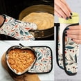 thumbnail image 5 of Yayeee Oven Mitts and Pot Holder Set of 2 Heat Resistant Kitchen Gloves Baking Hot Pad, Beige Whimsical Leaves, 5 of 5