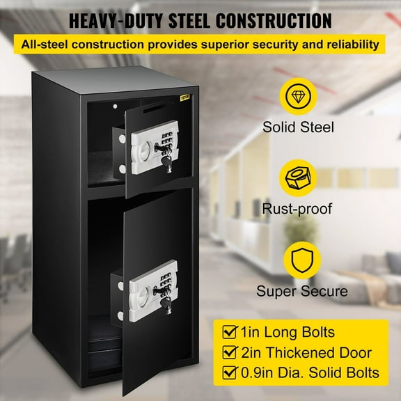 Heavy Duty Steel Security Safe Box with Digital Keypad - 2.6 Cu Ft Large Safe for Money, Jewelry, Gun - Black Home & Office Safe