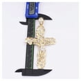 thumbnail image 4 of 4 1/2" Nugget Style Textured Jesus Cross Pendant Unisex Adult 10K Two-Tone Gold 25.52 Gr, GOLDUM NYC, 4 of 8