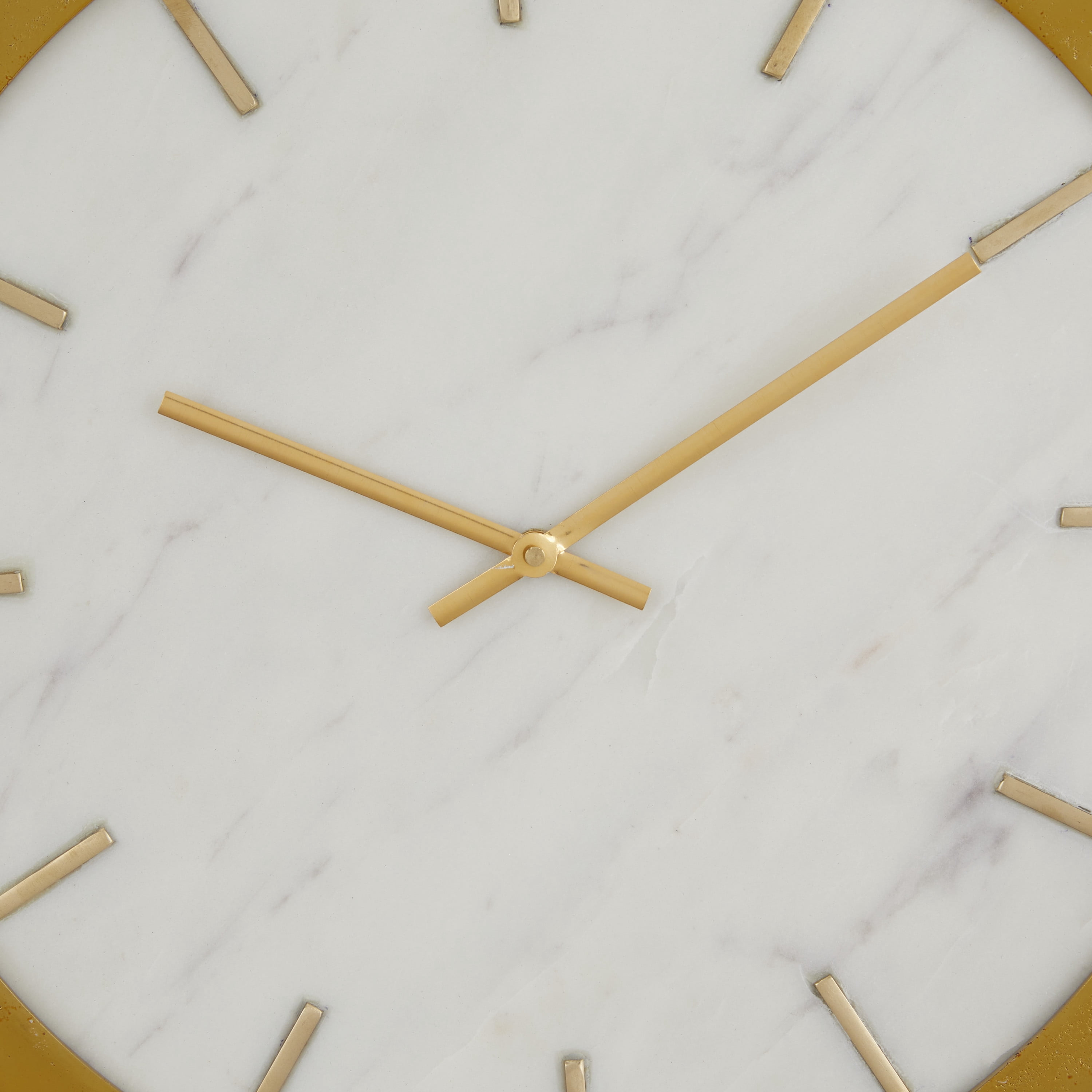 DecMode 16" Gold Marble Wall Clock with White Face