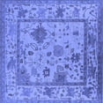 thumbnail image 1 of Ahgly Company Indoor Square Oriental Blue Industrial Area Rugs, 4' Square, 1 of 4