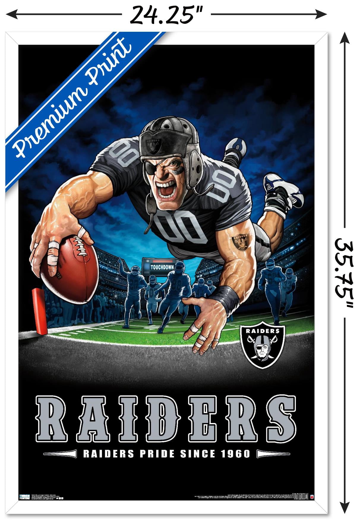 NFL Las Vegas Raiders – End Zone 20 Wall Poster, 22.375" x 34", Framed