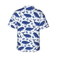 thumbnail image 4 of Xecao Whale print Hawaiian shirt - a stylish short-sleeve button-down for men, perfect for casual beach and tropical outings., 4 of 9